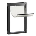 Black Deluxe Aluminum Extra Large Pet Door for Doors up to 2.76", for Pets up to 220Lbs